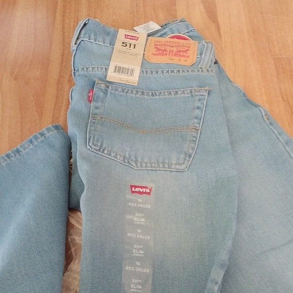 Levi's Big Boys 511 Slim Stretch Denim Blue Jeans, Dallas, 16 Regular 28x28 - Picture 8 of 8